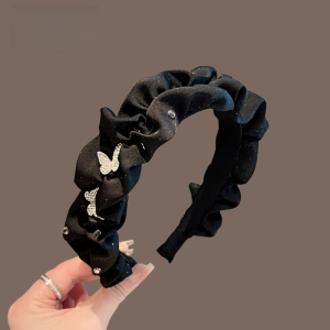 Kẹp Tóc Bướm Satin Cao Cấp Cho Phụ Nữ Đeo Ngoài Trời Trang Trí Tóc Mặt Nhỏ Kẹp Tóc Vòng Tròn Phụ Kiện Tóc