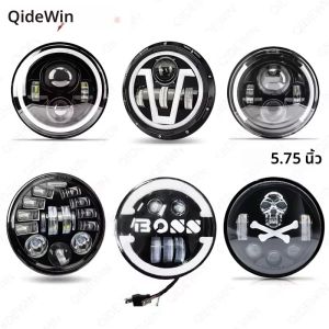 ไฟหน้ามอเตอร์ไซค์สำหรับ Dyna softail Sportster 883 XL883 fxcw สีดำโครเมี่ยม5.75นิ้ว lampu depan LED 5 3/4 "LED DRL 50W