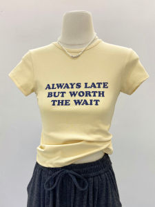 Áo Thun Nữ Tay Ngắn in Chữ Phong Cách Mỹ Cổ Điển Mùa Hè Ôm Vừa Vặn in Chữ Thời Trang Ngắn