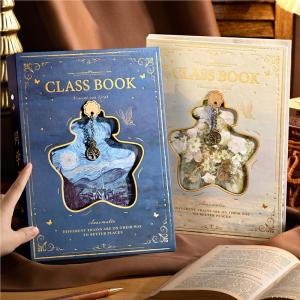 Artistic Retro Oil Painting Classmate Album Graduation Memorial Book 2026 New Hollow out Page Junior High School Girls Boys High Aesthetic Communication Niche Ins Style Unique Design