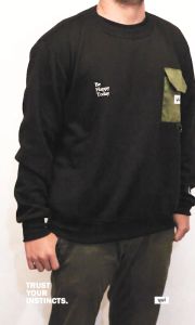 Yui Sweater Crewneck Pouch Break Black