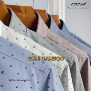 Áo Sơ Mi Nam Ngắn Tay VIỆT PHÁP Form Luxury Chất liệu Bambo In Sọc lịch lãm sang trọng 92507