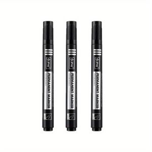 3 Pcs Set Permanent Marker Pen Fine Point Waterproof Ink Thin Nib Crude Nib Black Blue Red Ink 1.5mm Fine Color Marker Pens