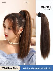 AINIYA | Stylish Quick Magic Hoop Straight Hair Ponytail