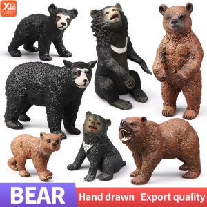 Educational Solid Simulation Brown Bear Wild Animal Action Figure Toy Zoo Model Decoration Set for Kids Gift