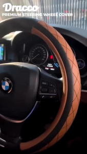 Sarung Stir Mobil Premium DRACCO: Aksesoris Mobil Hitam Polos