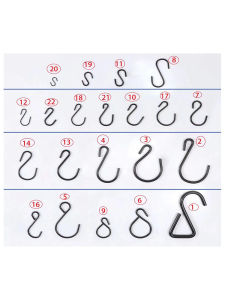 Black Iron S-Hook Mini Kitchen Dormitory Curtain Hook Desk Bag Special Hook Bed Curtain Mini Hook Storage Organization