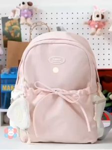 Onebear Ransel wanita gaya Jepang sederhana serbaguna pita feminin untuk pelajar SMA mahasiswa Backpack lucu korea tas ransel traveling tas wanita import korea style tas ransel sekolah cewek tas sekolah Y2K aesthetic ransel laptop wanita tas sekolah