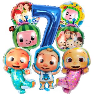 8 Chiếc Cocomelon Bộ Bóng Bay Cho Trẻ Em Sinh Nhật Trang Trí Màu Xanh Hồng Số Bóng 1-9 Trẻ Em Sự Kiện Tiếp Liệu Quà Tặng