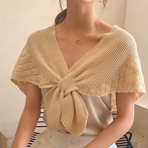 GlamourGetaway ผ้าคลุมไหล่ถักแฟชั่นสำหรับผู้หญิงสามารถใช้ได้ในทุกฤดูกาลผ้าคลุมไหล่ระดับไฮเอนด์อเนกประสงค์ป้องกันแสงแดดและผ้าพันคอให้ความอบอุ่น