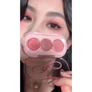 3 Shades Eyeshadow Palette Giltter High Pigment Easy To Blend Lasting 15 Colors