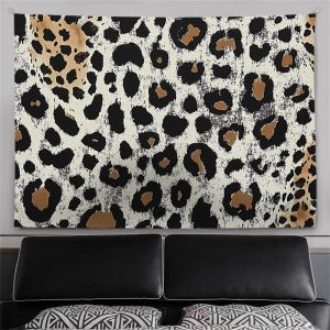 VIKAMA Vintage Da Báo In Hình Thảm Boho Treo Tường Phòng Khách Trang Trí Phòng Ngủ Động Vật Hoang Dã Polyester Nghệ Thuật Phông Nền