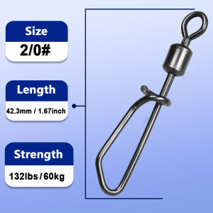 25-100Pcs Stainless Steel Fishing Snap Swivel Covert Link Lok Rolling Swivels for Helicopter Rigs & Lead Clip