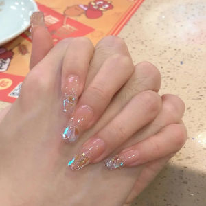 MONLEYTA | Wearable Manicure Nail Patches Summer New Style Short Medium Long Ice Transparent Color French Style Finished Product