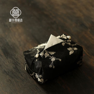 Handmade Cotton Linen Tissue Holder Japanese Style Storage Bag for Home Use Personal Interest Woven Bon Odor Design