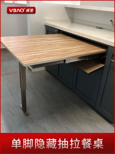 Weibao For Home Small Apartment Space-Saving Foldable Dining Table Sideboard Cabinet Integrated Pull-out Retractable Dining Table Desk Hardware