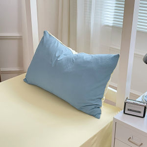 Bộ Gối Lông Vũ Có Thể Tháo Rời Dùng Cho Ký Túc Xá Khách Sạn Vỏ Gối Màu Trơn Chất Liệu Cotton Có Thể Giặt Kích Thước Tròn