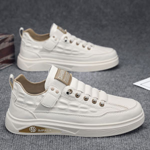 Mens Casual Slip-On Shoes Spring Autumn Season Versatile Workwear Anti-Slip Sports Shoes Soft Bottom Heightening White Sneakers
