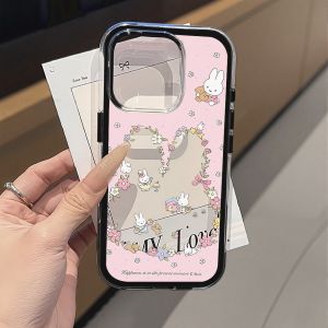 Cute Cartoon Bear Phone Case For iPhone 17 18 Pro Max Case iPhone 15 13 14 11 12 16 Pro Max 2 IN 1 Candy Color Shockproof Cover
