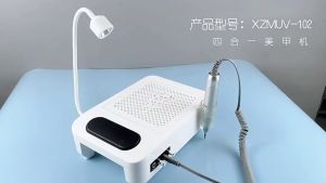 B&E 4 in 1 Nail Machine Nail Dust Collector/Nail Drill/UV Light/Nail Drill Bits Large Suction Area Manicure Set