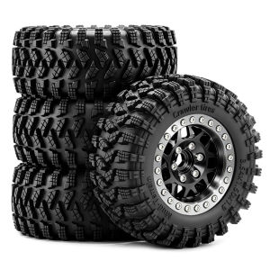 4Pcs 1.9 90*38mm Aluminium Beadlock Tires and Wheels For RC Crawler 1/10 Traxxas TRX4 TRX6 SCX10 1/12 MJX H12P H12Y