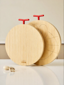 HAOGUANJIA | Antibacterial and Mildew-Resistant Round Bamboo Cutting Board