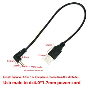 USB Male Connector to DC Elbow Power Cord 5.5 4.0 3.5 2.5mm round Port DC Power Supply Line Charger Wire