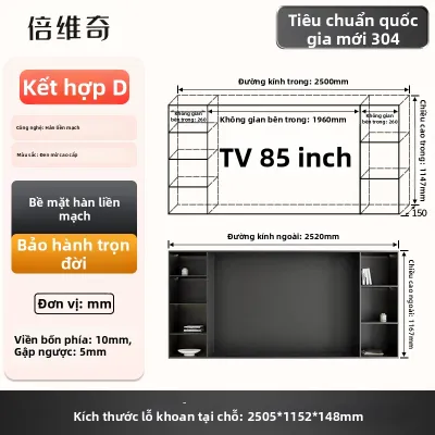 BEIQIVI | Kệ TV Nổi Trong Tường Phòng Khách Hiển Thị và Lưu Trữ Rượu