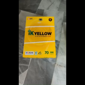 A4 Paper – Indah Kiat IK Yellow / Kertas A4 70gsm Copier Paper (450 Sheets/Ream) | 1 Carton=10 Reams