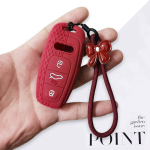 เคสกุญแจรถยนต์ Audi A6L A3 A8 L A7 Q5 แบบพิเศษสำหรับผู้ชายและผู้หญิง ป้องกันรอยขีดข่วน สไตล์น่ารัก หนังยาง 22 รุ่น