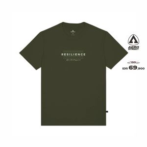Aerostreet T Shirt Resilience Hijau Army Kaos T-Shirt Tshirt AAAAA