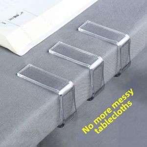 Anti-Slip Tablecloth Fixer Transparent Plastic Clips