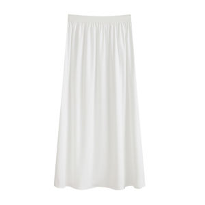 White Hanfu Inner Skirt Half-length 3-meter Swaying Anti-exposure Long Skirt Natural Waist A-line Polyester Blend Skirt