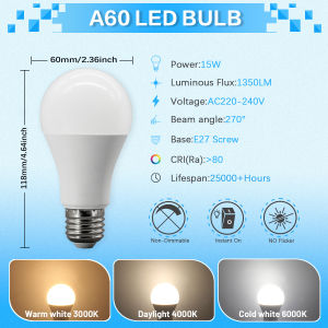 24PCS Hight Power 24W 18W 15W 10W LED Bulb E27 LED Lamps 220V LED Energy Saving Bulb Bombilla 3000K-6000K for Home Decoration