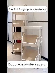 Rak Penyimpanan Troli Makanan Ringan Rumah Tangga Multifungsi