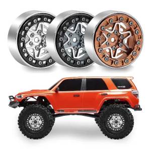 4PCS 1.3 inch Beadlock Wheel Rims for 1/18 1/24 TRX4M SCX24 FMS Axial SCX24 AX24 FCX24 FCX24M RC Crawler Upgrade Parts