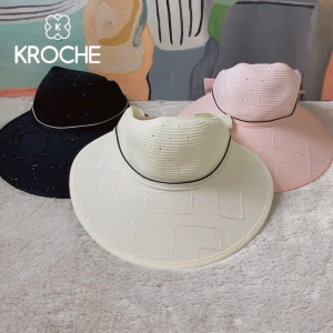 Kroche - Topi Pantai Wanita Topi Wanita Kekinian Import Topi Bucket Anti Uv Summer Hat Aksesoris Fashion Cap