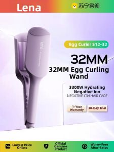 LENA | Lena Negative Ion Egg Roll Hair Curling Iron 32mm Wave Pattern Electric Hair Styling Tool for Women Home Travel Salon Use