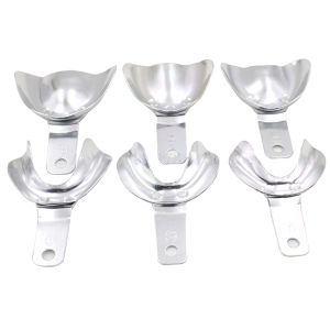 3 Sets Dental Aluminum Alloy Edentulous Dental Trays Perforated Impression Traysnon-occlusal Trays