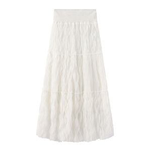 Lightweight Mesh Gathered Flounced Half Skirt
