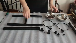 1Set Mangkok Makan Anjing Stainless Adjustable / Lifting Bowl For Dog / Pet Bowl