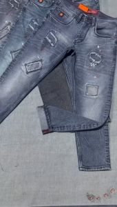 SLIM FIT-JEANS PANJANG PRIA RIPPED SOBEK TAMBAL BORDIR//JEANS FASHION PRIA//JEANS DISTRO ANAK MUDA GAUL GEN Z//CELANA PANJANG PRIA ANAK MUDA GAUL//JEANS PRIA TERBARU XHUGO BLESS DENIM