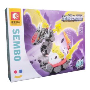 Mainan Anak Sembo Block Brick Robot Transformer Megazord Therion Totems 4 in 1 DIY Bongkar Pasang