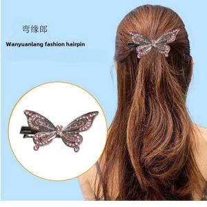 Barbie Princess Butterfly Alloy Hair Clip Hair Accessories Diamond Encrusted Hairpins Fashionable Korean Style Hair Decorations