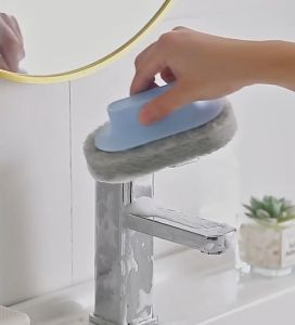 แปรงขจัดคราบหนัก ฟองน้ำขจัดคราบ แปรงทำความสะอาดในครัวเรือน คุณภาพสูง แปรงเอนกประสงค์ 14cm