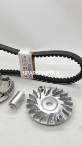 (54P) PAKET 3 JENIS RUMAH ROLLER ASSY + KIPAS RUMAH ROLLER + VANBELT MIO J MIO GT SOUL GT XRIDE11