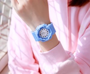 Childrens watches for boys and elementary school students waterproof and drop proof junior high school pointer style trendy watches for boys and boys simple digital quartz watches