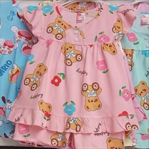 (10-13kg) Đồ bộ tole lanh bé gái C2H02A  quần áo trẻ em sơ sinh áo cánh tiên quần áo trẻ em dưới 3 tuổi đồ bộ mặc nhà giá rẻ thoáng mát