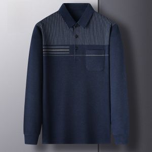 ROMON | Lomond Mens Long Sleeve Polo Shirt Spring Autumn Business Casual With Collar Dad Clothes Top Polyester Viscose Blend Antibacterial