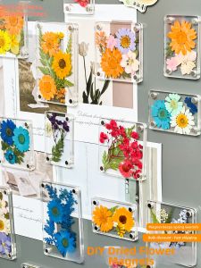 Dry Flower Acrylic Magnetic Fridge Stickers DIY Kit
